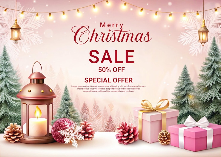 PSD feliz navidad festivo fondo de publicidad con podio de productos