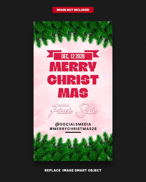 PSD feliz navidad flash sale banners historias