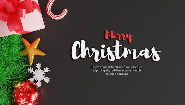 PSD feliz navidad fondo 3d con texto