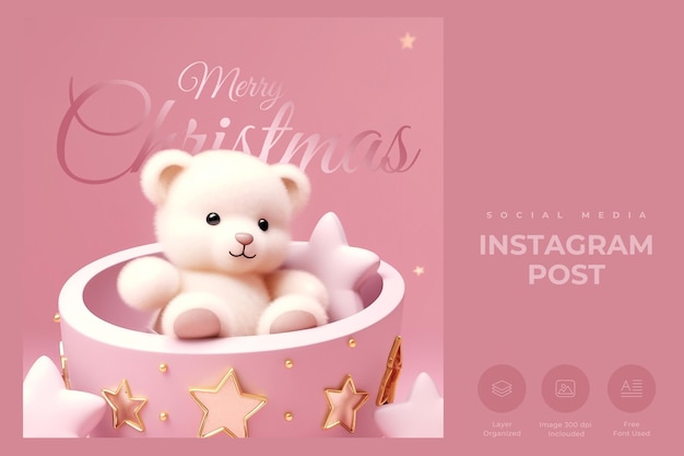 PSD feliz navidad en instagram