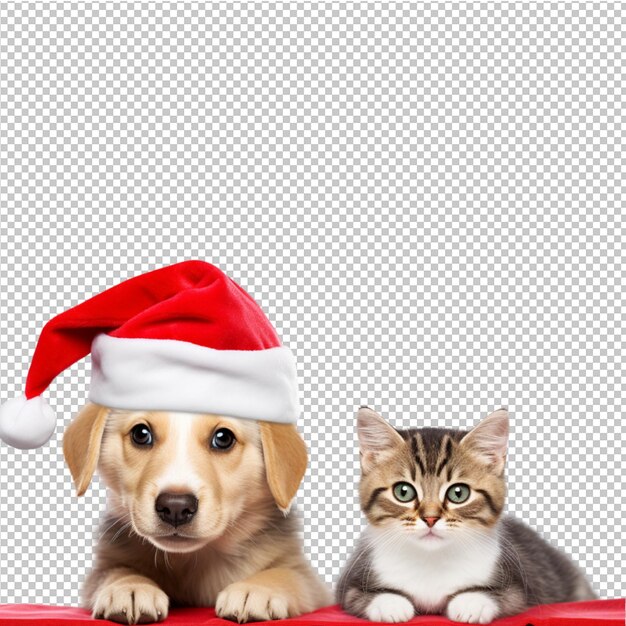 PSD feliz navidad, lindo perro y gato.