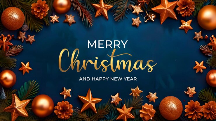 PSD feliz navidad plantilla de portada de facebook con adornos de navidad rojos colgados en un árbol de navidad