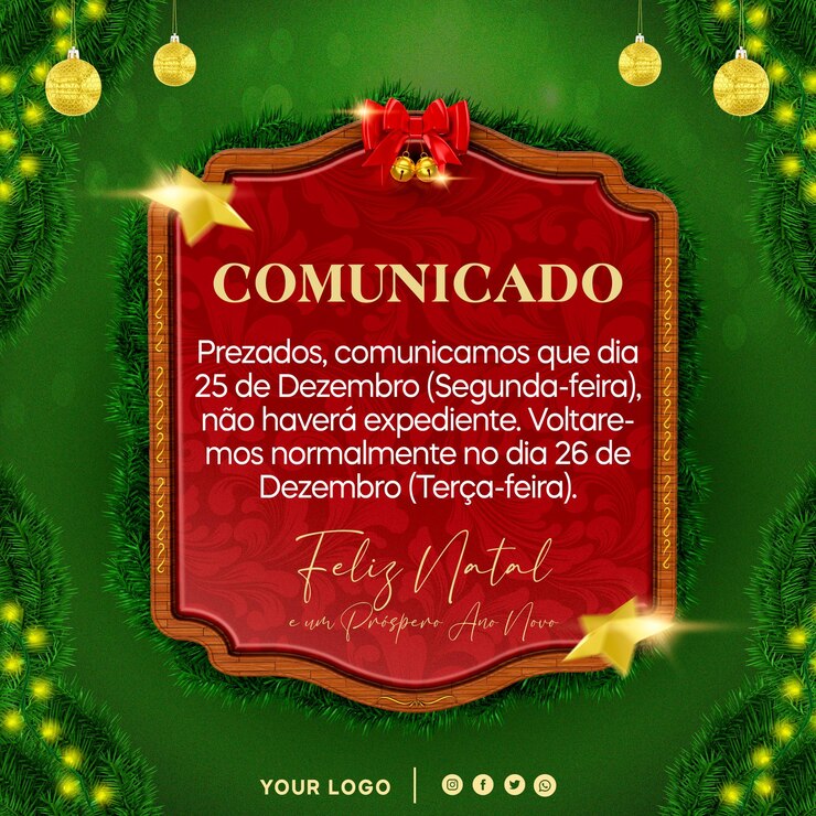 PSD feliz navidad plantilla de psd en portugués