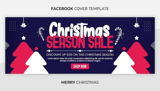 Feliz navidad portada de facebook y plantilla de banner web