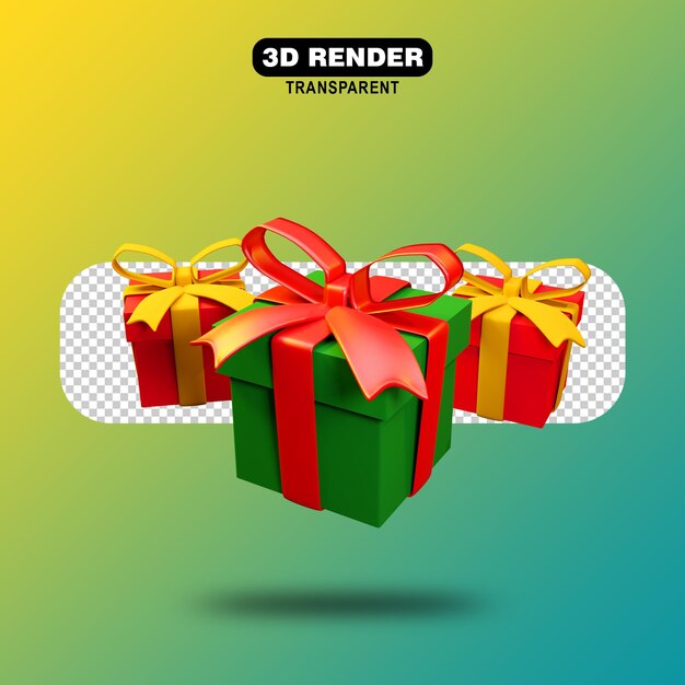 Feliz navidad y próspero año nuevo con color de cajas de regalo 3d