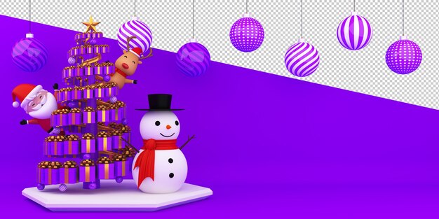 PSD feliz navidad y próspero año nuevo renderizado 3d