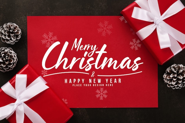 Feliz Navidad tarjeta de felicitación maqueta