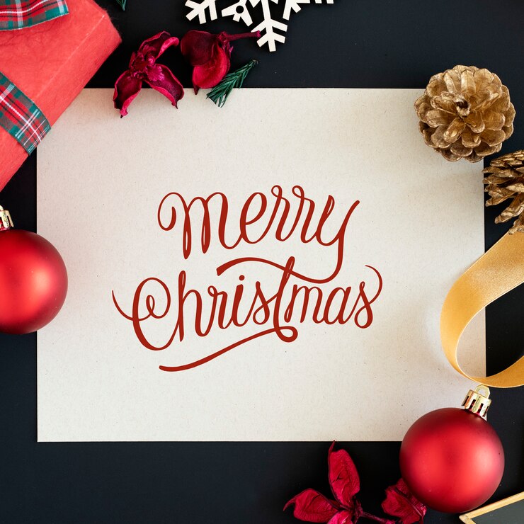 PSD feliz navidad tarjeta de felicitación maqueta