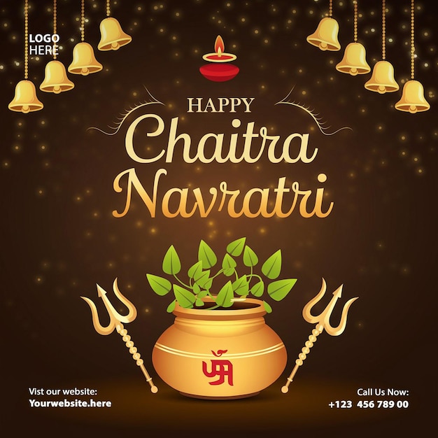 Feliz Navratri desea la celebración del festival religioso indio diseño de plantillas de publicaciones en las redes sociales