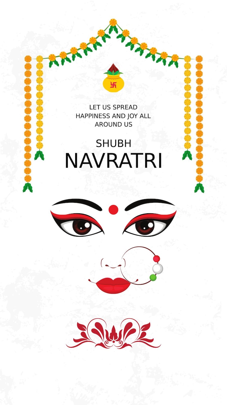 PSD feliz navratri saludando el festival de la india en instagram