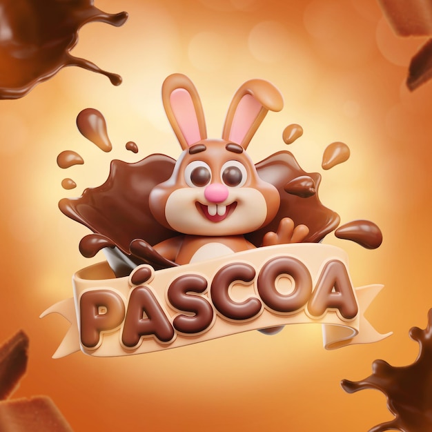 Feliz Páscoa com o Coelho de Chocolate