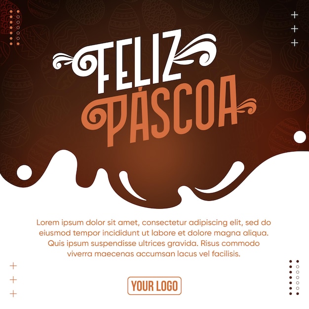 Feliz páscoa modelo de feed de mídia social para inserir mensagem