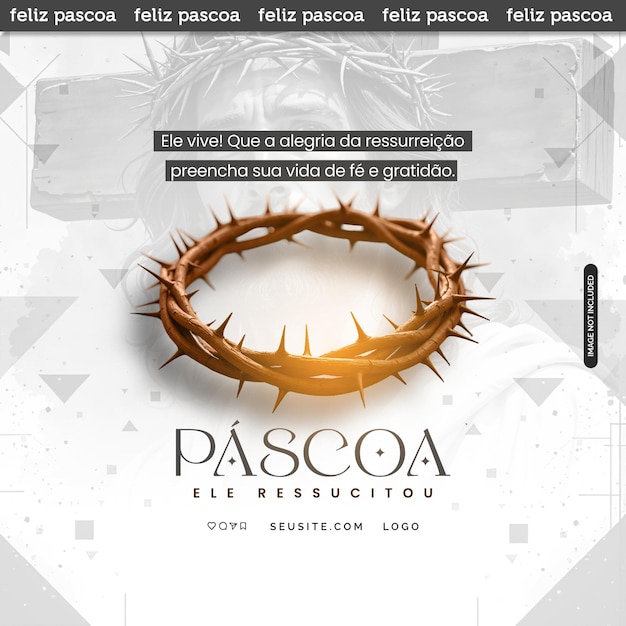 Feliz pascoa psd volante