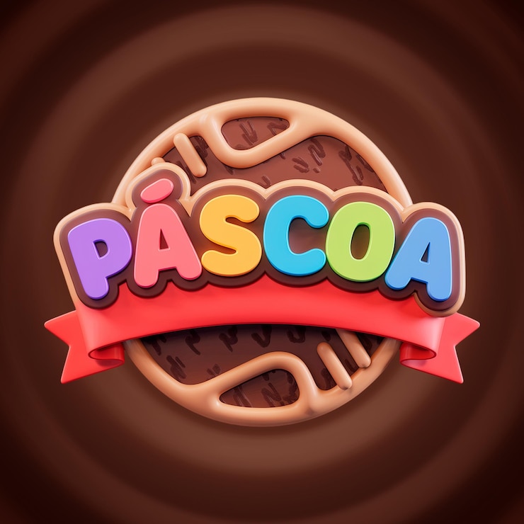PSD feliz pascua con diseño de golosinas de chocolate