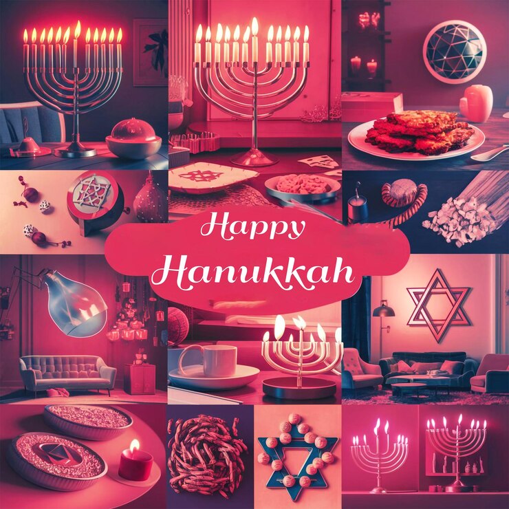 PSD feliz plantilla para la celebración de hanukkah