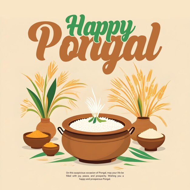 PSD feliz pongal festival religioso sul-indiano mídia social post banner