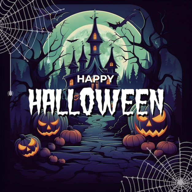 Feliz publicación del festival de redes sociales psd halloween