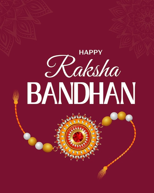 Feliz Raksha Bandhan Banner Poster y plantilla de la publicación de Instagram