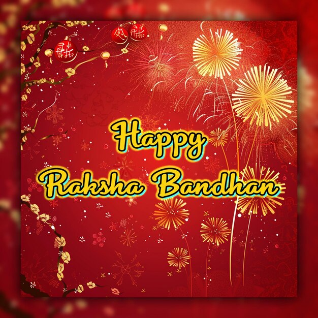 Feliz raksha bandhan celebración del festival cultural indio para el diseño de publicaciones en las redes sociales