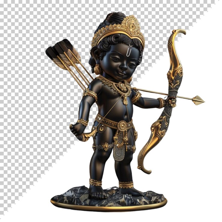 PSD feliz ram navami el festival cultural hindú desea una tarjeta de celebración aislada en un fondo transparente