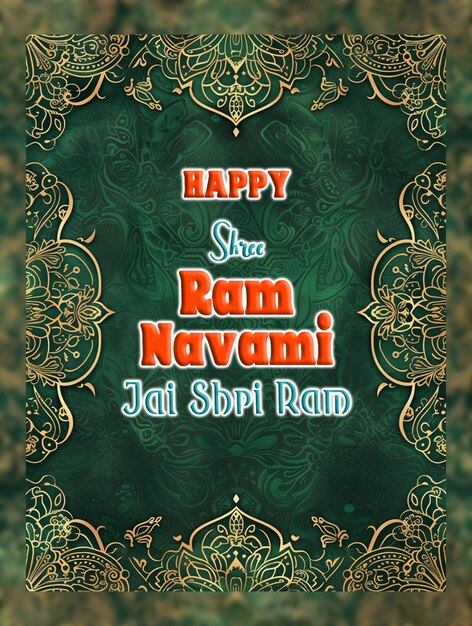 PSD feliz ram navami festival cultural hindu deseja cartão de celebração isolado em fundo transparente