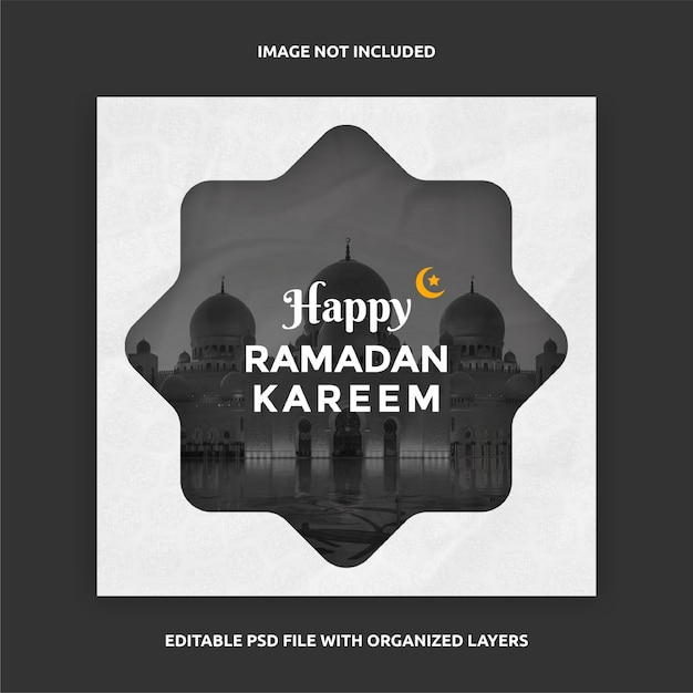 Feliz ramadan kareem modelo de postagem quadrada de mídia social