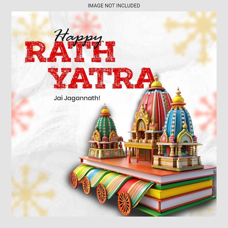 PSD feliz saludo para el festival de rath yatra