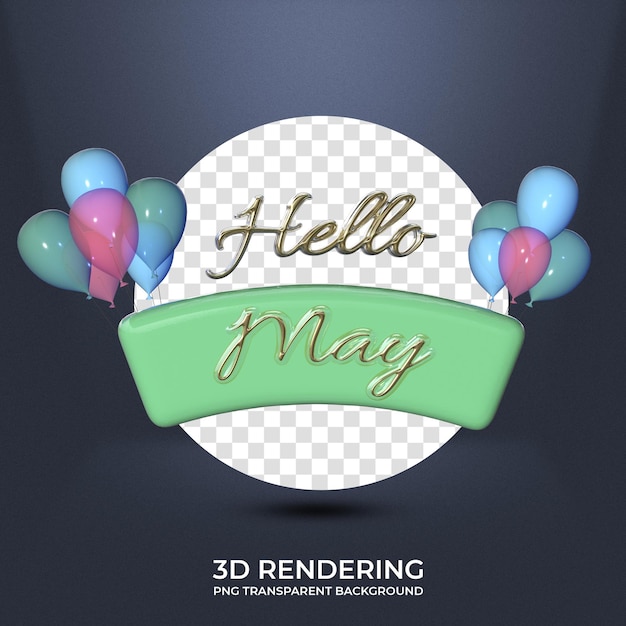 PSD feliz saludo de mayo banner renderizado 3d