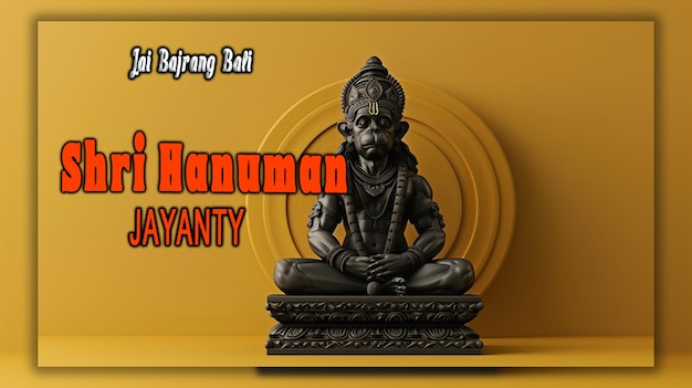 PSD feliz shiri hanuman jayanti el logotipo icónico del señor hanuman en el fondo del festival