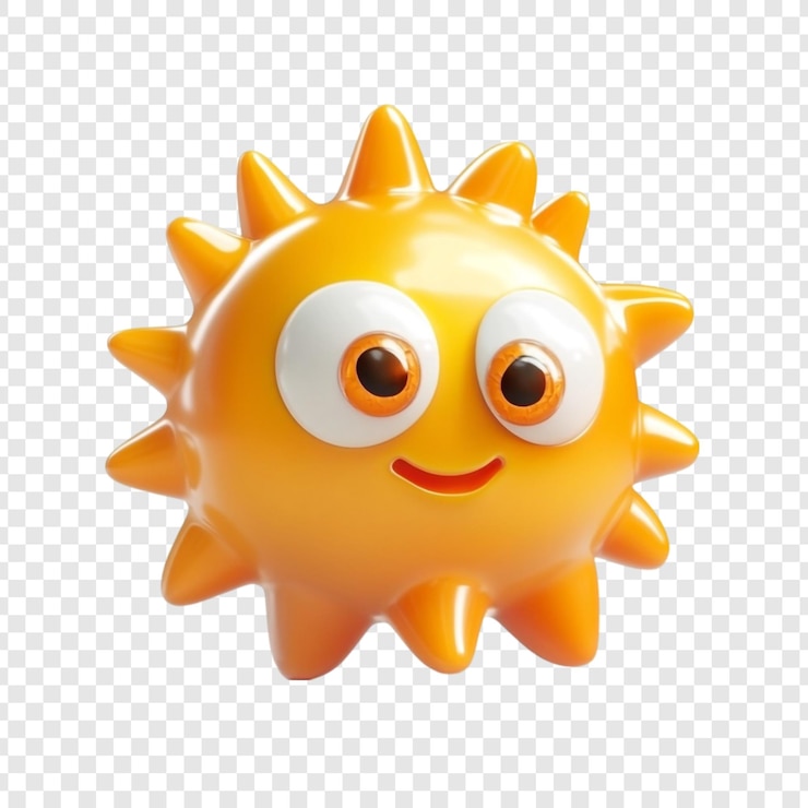 PSD feliz sol sonriente personaje de dibujos animados brillante sol alegre de verano