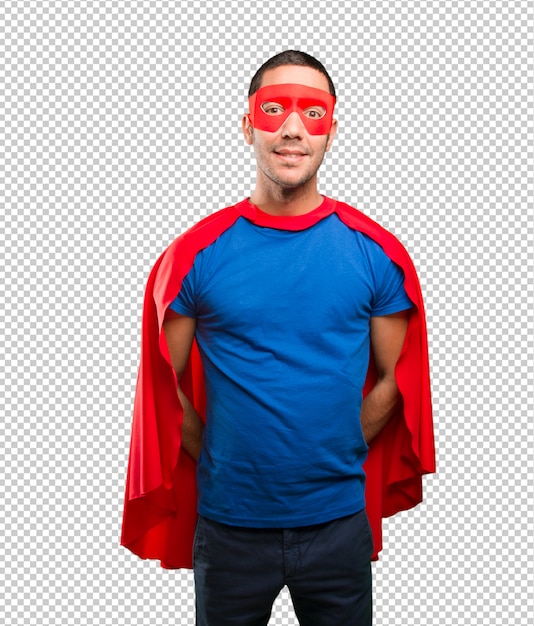 PSD feliz superhero posando