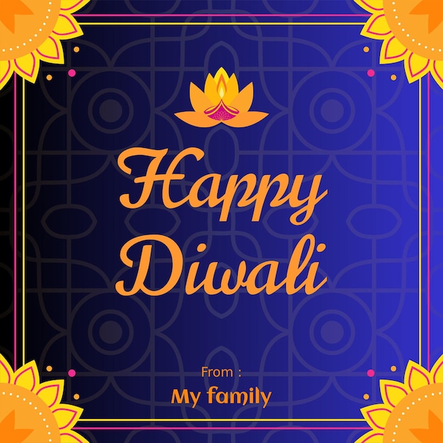 Feliz tarjeta de felicitación de Diwali