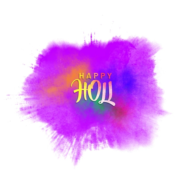 PSD feliz texto de holi para o fundo de aquarela do festival indiano