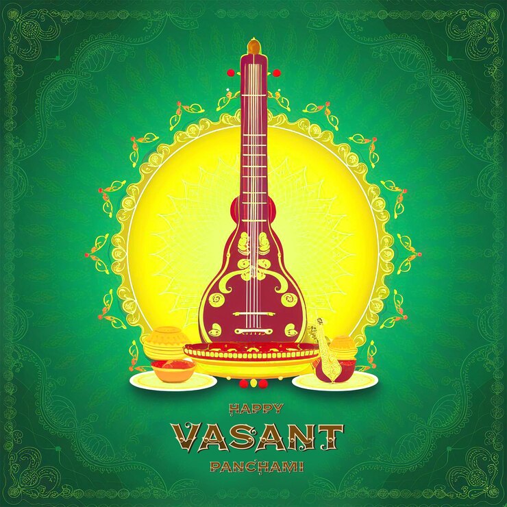 PSD feliz vasant panchami el fondo de la celebración del arte