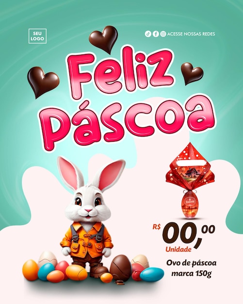 PSD felizes ofertas de páscoa