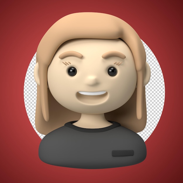female 3d avatar with black tshirt as content creator