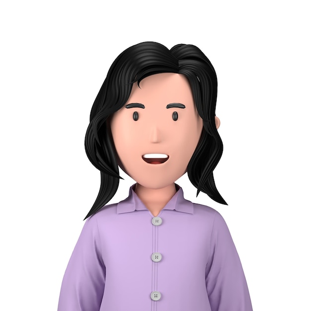 PSD femenino mujer niña mujeres avatar en 3d