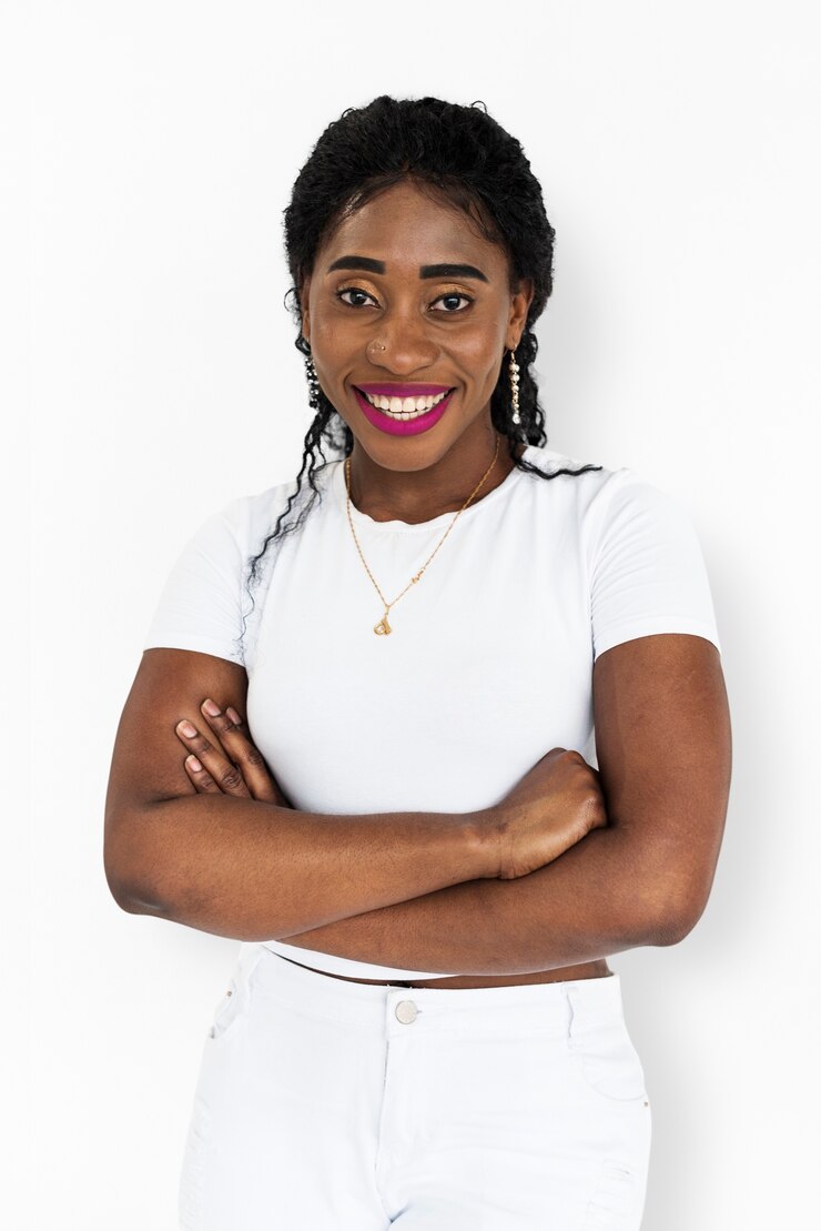 PSD femme africaine souriante