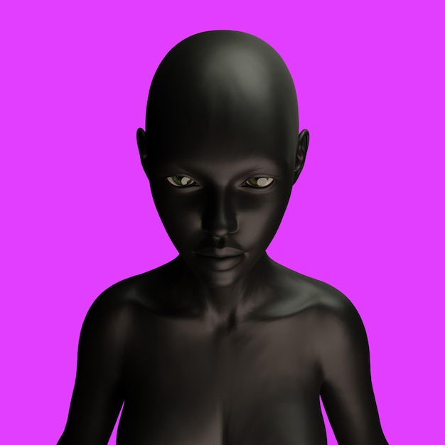femme afro, rendu 3d, africain