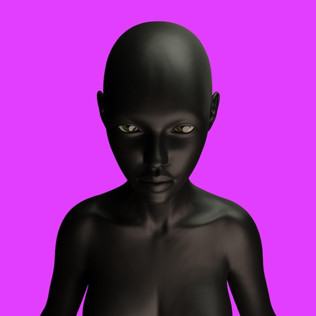 PSD femme afro, rendu 3d, africain