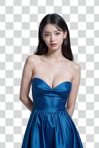 PSD une femme asiatique sexy sur un fond transparent