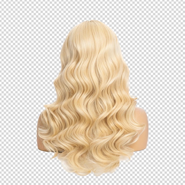 Une femme aux longs cheveux blonds avec un fond transparent à l'arrière de la tête
