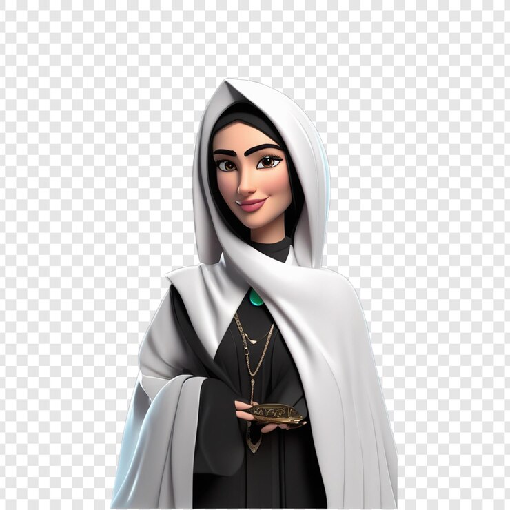PSD une femme avec un collier sur la tête
