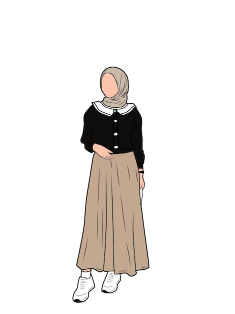 une femme dans une illustration de robe art numérique