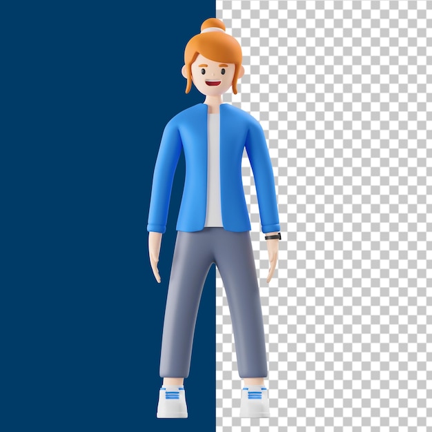 femme debout illustration 3d