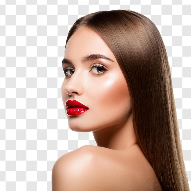 Une femme élégante avec du rouge à lèvres