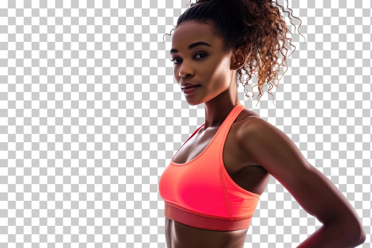 PSD femme de fitness avec un fond transparent