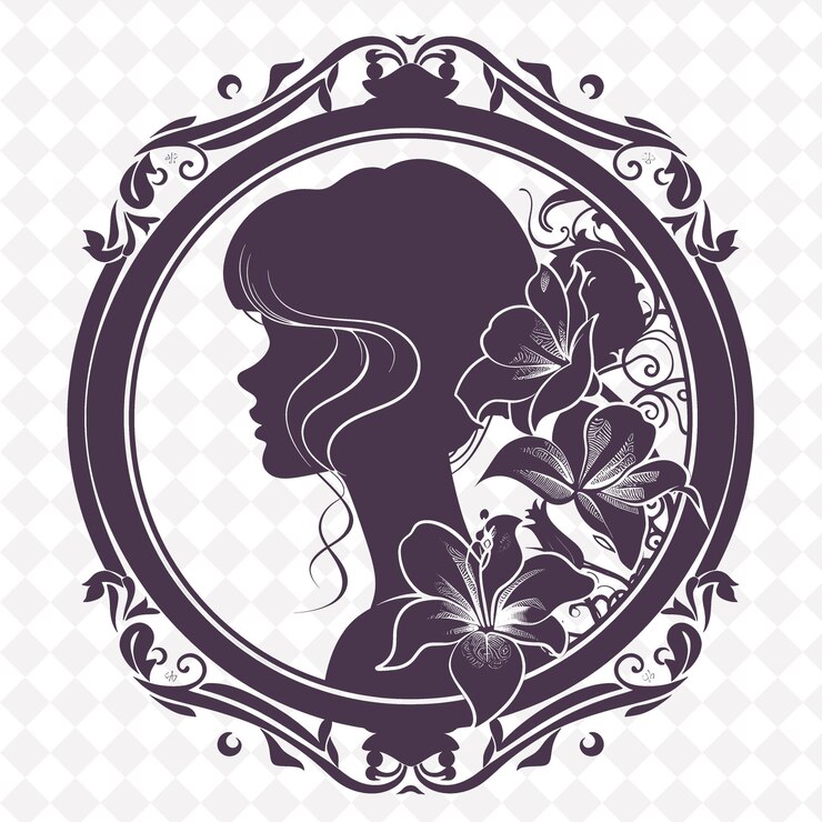 PSD une femme avec une fleur dans les cheveux