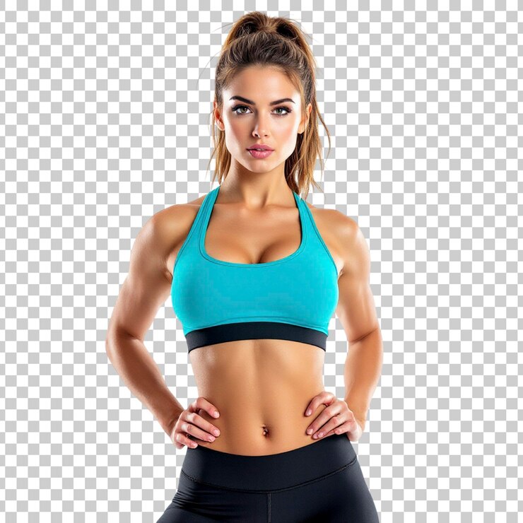 PSD une femme en forme dans un soutien-gorge de sport