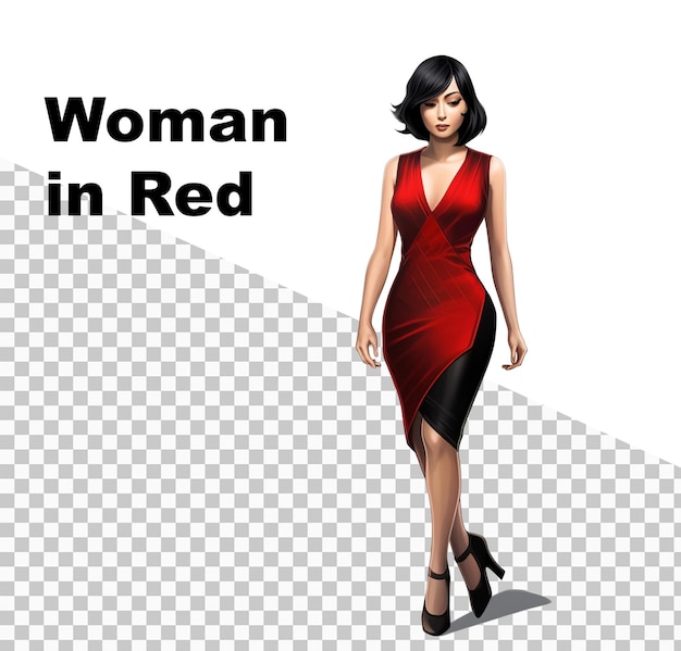 PSD femme en illustration de robe rouge, femme en robe rouge, femme en robe rouge, femme en robe rouge, femme en illustration de robe rouge, femme en illustration de robe rouge, femme en illustration de robe rouge